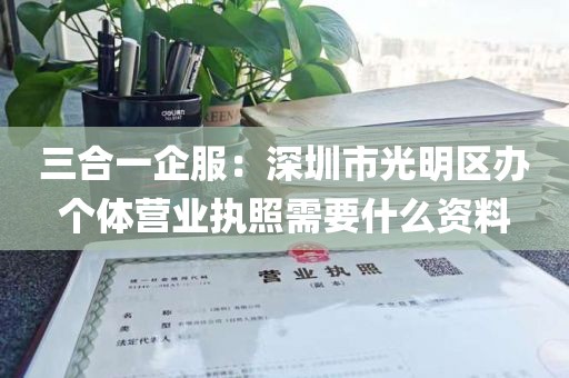 三合一企服：深圳市光明区办个体营业执照需要什么资料