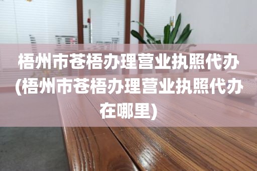 梧州市苍梧办理营业执照代办(梧州市苍梧办理营业执照代办在哪里)
