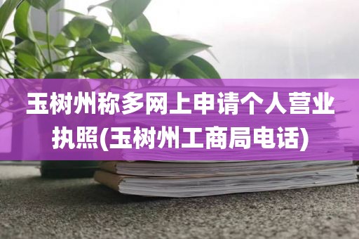 玉树州称多网上申请个人营业执照(玉树州工商局电话)
