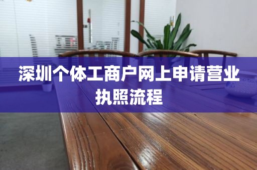 深圳个体工商户网上申请营业执照流程