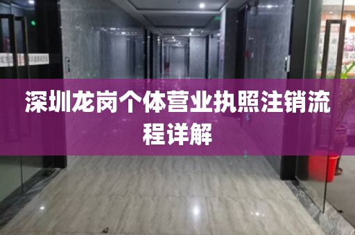 深圳龙岗个体营业执照注销流程详解
