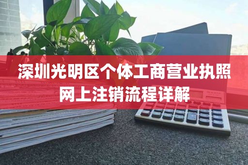 深圳光明区个体工商营业执照网上注销流程详解