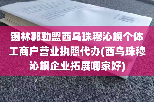 锡林郭勒盟西乌珠穆沁旗个体工商户营业执照代办(西乌珠穆沁旗企业拓展哪家好)