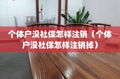 个体户没社保怎样注销（个体户没社保怎样注销掉）