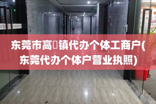 东莞市高埗镇代办个体工商户(东莞代办个体户营业执照)