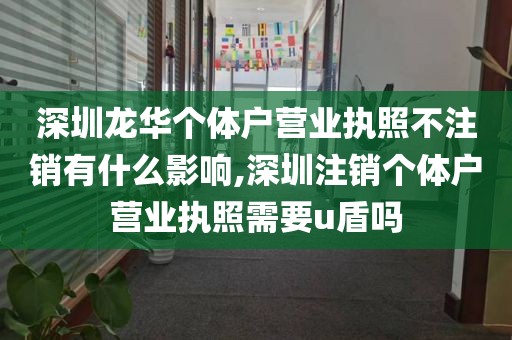 深圳龙华个体户营业执照不注销有什么影响,深圳注销个体户营业执照需要u盾吗