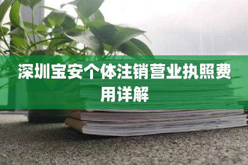 深圳宝安个体注销营业执照费用详解