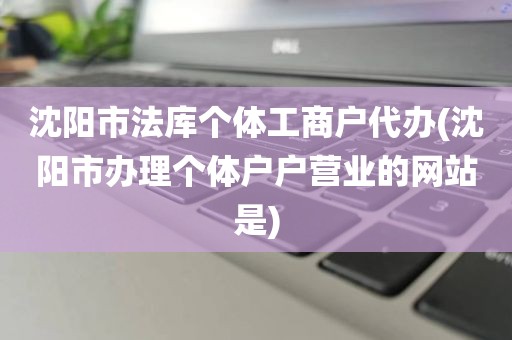 沈阳市法库个体工商户代办(沈阳市办理个体户户营业的网站是)