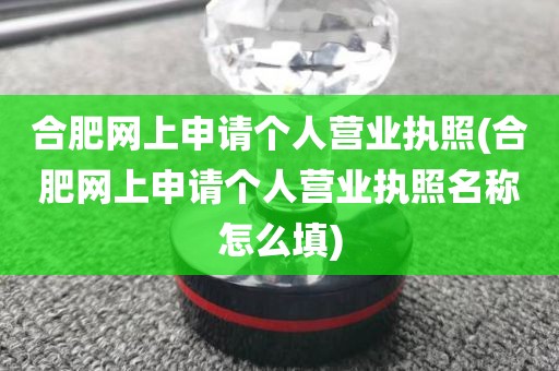 合肥网上申请个人营业执照(合肥网上申请个人营业执照名称怎么填)