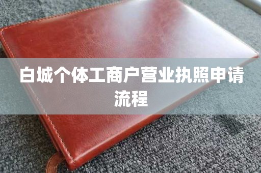 白城个体工商户营业执照申请流程