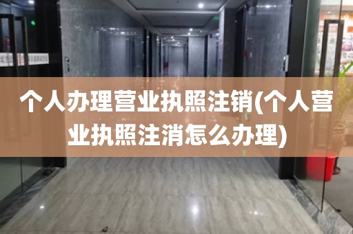 个人办理营业执照注销(个人营业执照注消怎么办理)