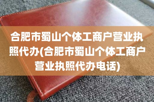 合肥市蜀山个体工商户营业执照代办(合肥市蜀山个体工商户营业执照代办电话)