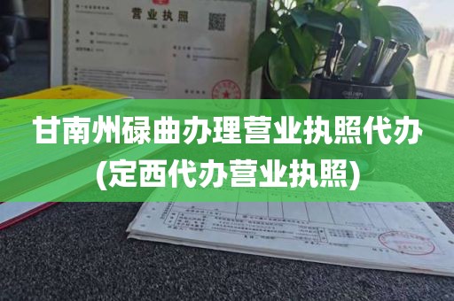 甘南州碌曲办理营业执照代办(定西代办营业执照)