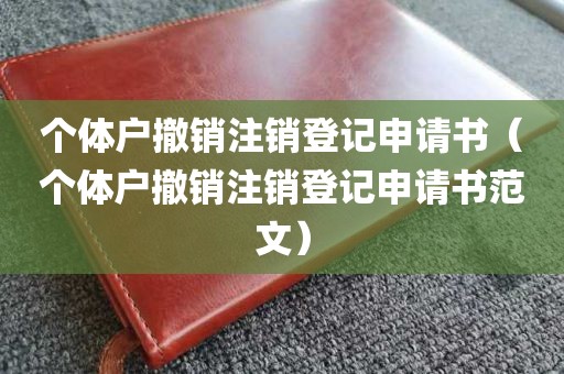 个体户撤销注销登记申请书（个体户撤销注销登记申请书范文）