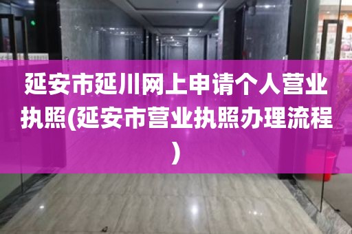 延安市延川网上申请个人营业执照(延安市营业执照办理流程)