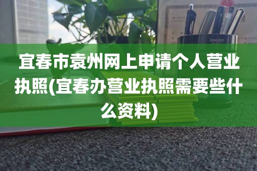 宜春市袁州网上申请个人营业执照(宜春办营业执照需要些什么资料)