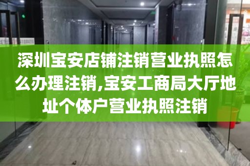 深圳宝安店铺注销营业执照怎么办理注销,宝安工商局大厅地址个体户营业执照注销