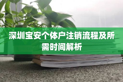 深圳宝安个体户注销流程及所需时间解析