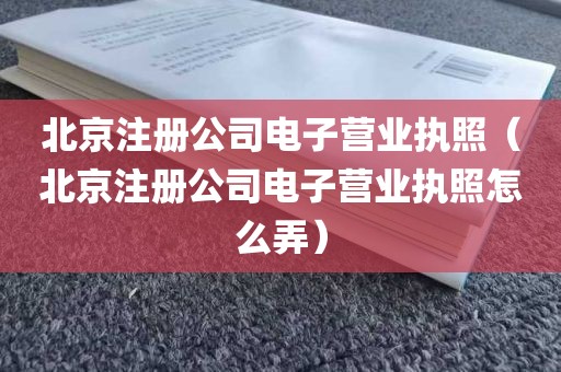 北京注册公司电子营业执照（北京注册公司电子营业执照怎么弄）