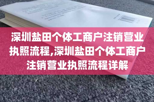 深圳盐田个体工商户注销营业执照流程,深圳盐田个体工商户注销营业执照流程详解