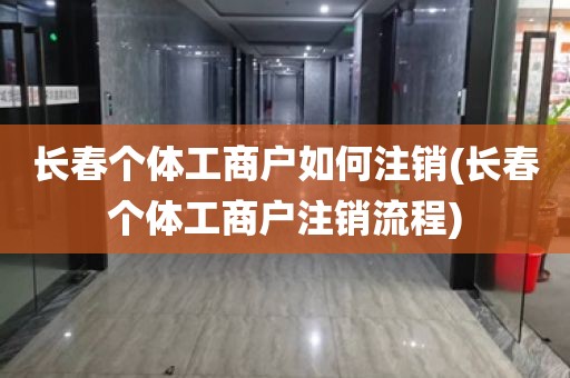 长春个体工商户如何注销(长春个体工商户注销流程)