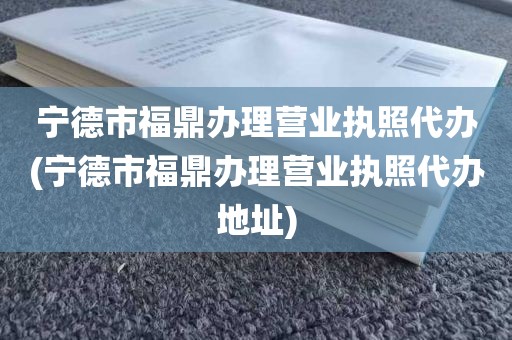 宁德市福鼎办理营业执照代办(宁德市福鼎办理营业执照代办地址)
