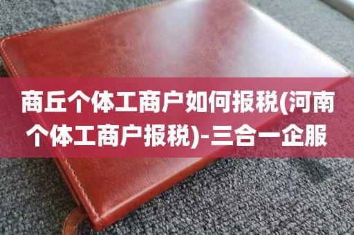 商丘个体工商户如何报税(河南个体工商户报税)-三合一企服