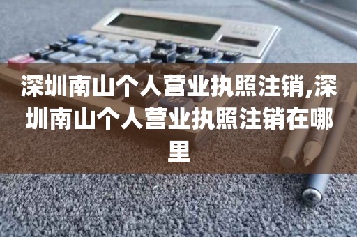 深圳南山个人营业执照注销,深圳南山个人营业执照注销在哪里