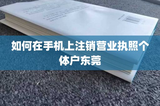 如何在手机上注销营业执照个体户东莞