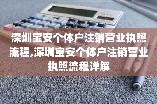 深圳宝安个体户注销营业执照流程,深圳宝安个体户注销营业执照流程详解