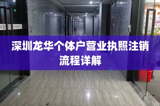 深圳龙华个体户营业执照注销流程详解