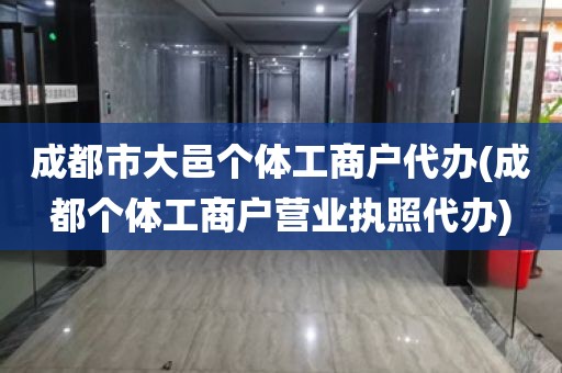 成都市大邑个体工商户代办(成都个体工商户营业执照代办)