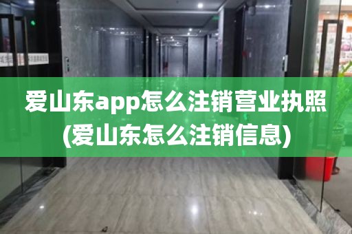 爱山东app怎么注销营业执照(爱山东怎么注销信息)