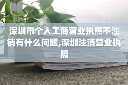 深圳市个人工商营业执照不注销有什么问题,深圳注消营业执照