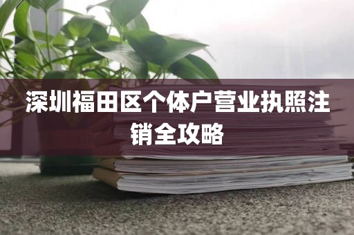 深圳福田区个体户营业执照注销全攻略