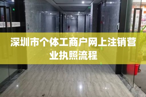 深圳市个体工商户网上注销营业执照流程