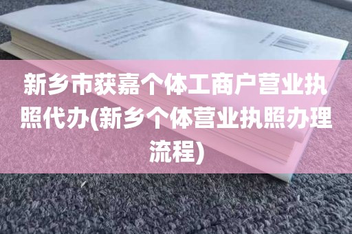 新乡市获嘉个体工商户营业执照代办(新乡个体营业执照办理流程)