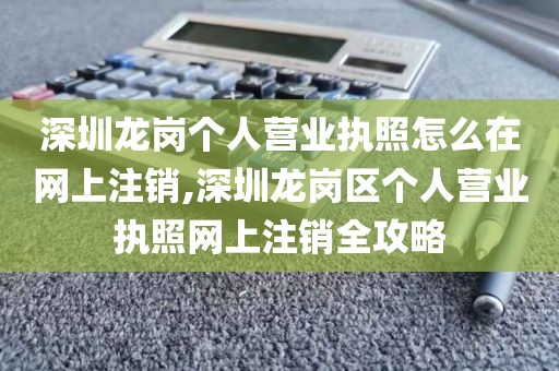 深圳龙岗个人营业执照怎么在网上注销,深圳龙岗区个人营业执照网上注销全攻略