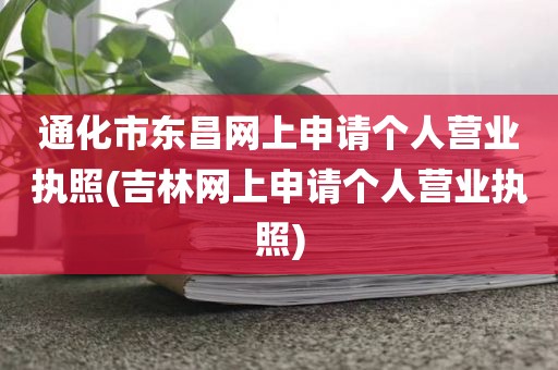 通化市东昌网上申请个人营业执照(吉林网上申请个人营业执照)