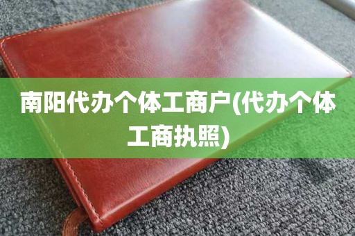 南阳代办个体工商户(代办个体工商执照)