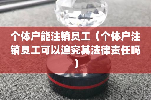 个体户能注销员工（个体户注销员工可以追究其法律责任吗）