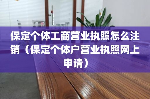 保定个体工商营业执照怎么注销（保定个体户营业执照网上申请）