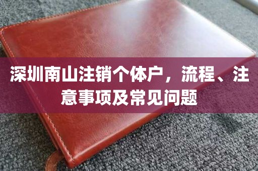 深圳南山注销个体户，流程、注意事项及常见问题
