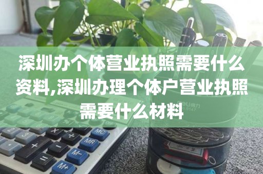 深圳办个体营业执照需要什么资料,深圳办理个体户营业执照需要什么材料