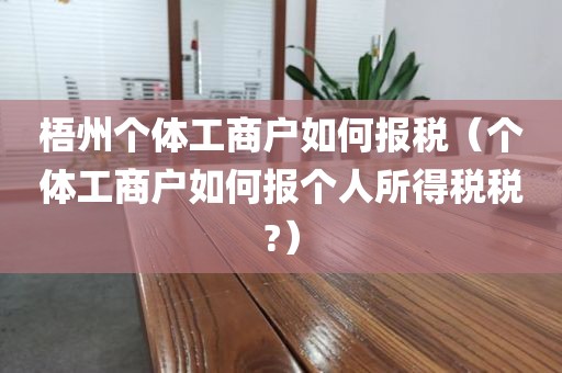 梧州个体工商户如何报税（个体工商户如何报个人所得税税?）
