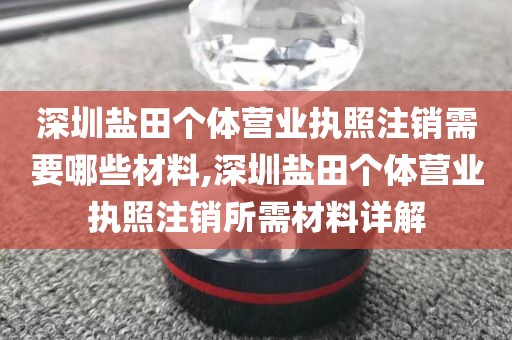 深圳盐田个体营业执照注销需要哪些材料,深圳盐田个体营业执照注销所需材料详解