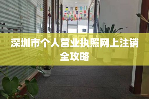 深圳市个人营业执照网上注销全攻略