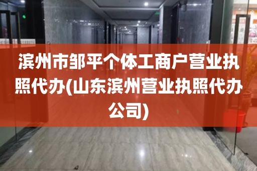滨州市邹平个体工商户营业执照代办(山东滨州营业执照代办公司)