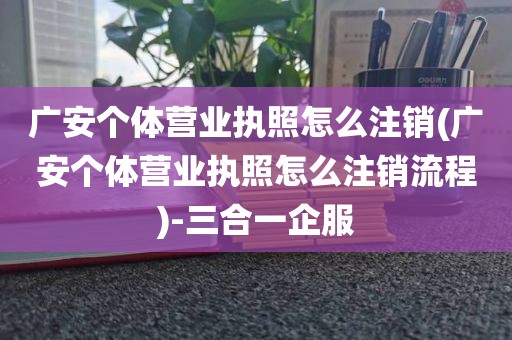 广安个体营业执照怎么注销(广安个体营业执照怎么注销流程)-三合一企服