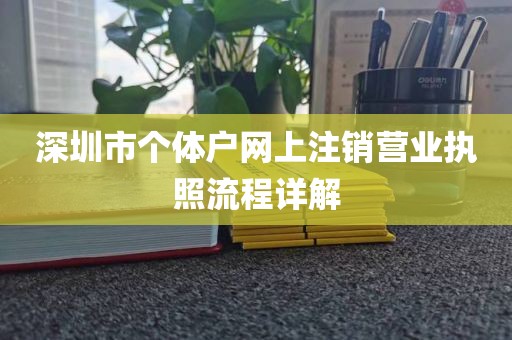 深圳市个体户网上注销营业执照流程详解